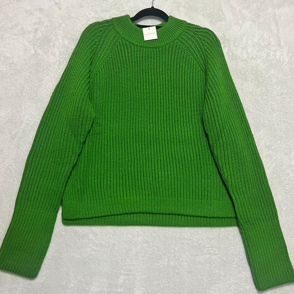 Club Monaco Sweaters - Club Monaco Oversized Shaker Knit Italian Yarn Wool Sweater Women's L Green Cozy